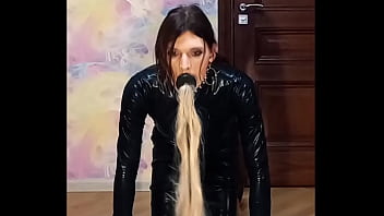 Preview 3 of Aleay Vart Bolowod - Ponygirl crossdresser poses with butt plugs