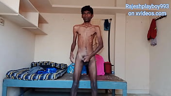 Preview 1 of Tommy Gunn Young - Hot boy Rajeshplayboy993 masturbating cock in the bedroom and cumming in the glass