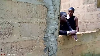 Preview 4 of Son Fest Naaet Mom - Two Sin Stepsisterz caught having threesome outside another compound in the village with another woman husband