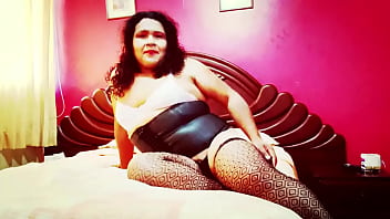 Preview 1 of Free Fap - Fat tranny banging her balls and masturbating in hostel