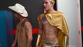 Preview 1 of G L In Tun Ok - NextDoorBuddies - Hunk Cowboy Gives It To Sexy Muscle Jock Gladiator