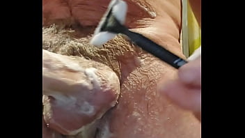 Preview 2 of Gay Silverdaddy And Guy - Shaving my creaming balls