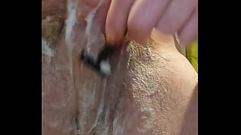 Preview 1 of Gay Silverdaddy And Guy - Shaving my creaming balls