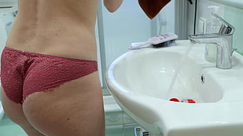 Preview 3 of Fuck In The Bus Group Sex - Paid a young maid to clean in just her panties.