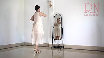 Preview 1 of Girl Eating Discharge - HALLOWEEN 2022 Nude witch Regina Noir and Magic Mirror