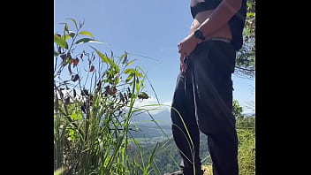 Preview 1 of Jangal Me Dhokha Se Xxx - Exposed Hiking (pee on lookout&amp_cum by picnic table)