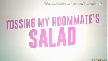 Preview 4 of Cloth Porn - Tossing My Roommate&#039_s Salad - April Olsen / Brazzers  / stream full from www.zzfull.com/salad