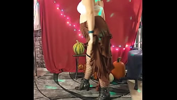 Preview 2 of Bokep Sek Smu Indonesia - Halloween steampunk pussy dance (full episode)