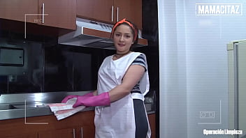 Preview 2 of Bf Fk Movie Video - Cute Colombian Slut (Valeria Cardozo) Gets Rewarded With A Fresh Cock After Finishing The Work - MAMACITAZ