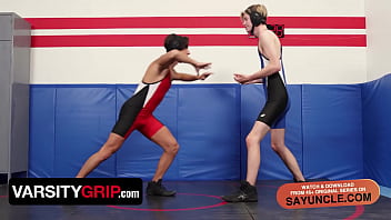 Preview 1 of Daini Deniyal - Varsity Grip - Hunk Stud Lose In Wrestling Match Let His Buddy Devour His Asshole
