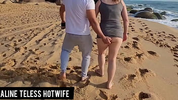 Preview 4 of Sleeping Raped Chubby Hot - Casal foi ver o sol nascer na praia,   alineteless  esposa puta deu mole para um turista mandou o corno buscar a c&acirc_mera no carro ,  e pegou ela fazendo um boquete na passarela em p&uacute_blico,   comedor safado fico falando sacanagem e a safada n&amp_atil