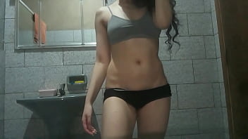 Preview 2 of Porn Global - Hiding in the bathroom I showed my pussy Part 2