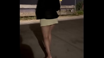 Preview 1 of First Time Sex Movei - Beach walk in short dress