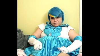 Preview 2 of Old Chubby Lesbian - Hairy Sailor Mercury Sailor Moon Cosplay