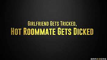 Preview 4 of Uot The Door - Girlfriend Gets Tricked,  Hot Roommate Gets Dicked - Delilah Day,  Angel Youngs / Brazzers  / stream full from www.zzfull.com/hugetits