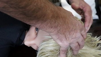 Preview 4 of Ass Pro7 - Pale Whore Upside Down Sloppy Face Fuck with Doll Head,  Chocked her with my Cock down her throat,  Jacked off on doll,  Perfect  Blonde -Muscular Jane Darlling JY Sex Doll -Slut-Face Fuck- FAT COCK ROUGH DEEPTHROAT SLUT BITCH -CUMSHOT-