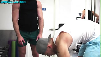 Preview 2 of Julia Kyoka Uncensored - Athletic hunks public barebacking in the gym after rimming