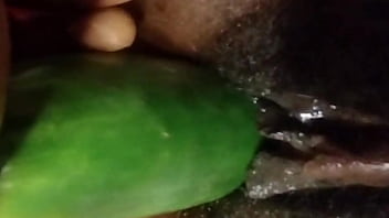 Preview 2 of Girl Stomac - Cyndy Blackslave - Cucumber fuck with squirt