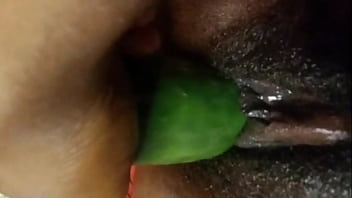 Preview 3 of Girl Stomac - Cyndy Blackslave - Cucumber fuck with squirt