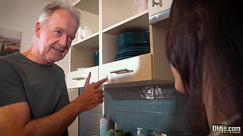 Preview 1 of Hot Girl Got Fuck - Hot 18 year old sucks big grandpa cock she gets hard pussy fucked and swallows big load