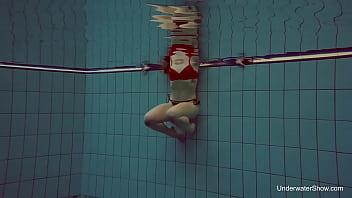 Preview 1 of My Dad Is Out Of Town - Watch her looks underwater she talented