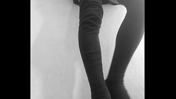 Preview 2 of Lick Own Cum Off Pantyhose Feet - Mini faldas  sexys