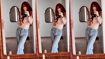 Preview 1 of Sex On Toilet Boss Secretary - Hot redhead transgirl spanking and anal