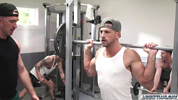 Preview 3 of Lecher La Chate - WOOH,  HOLD ON! What on Earth is going on this gym?! Two men Nick Fitt and Roman Todd completely shameless get naked and start fucking each other. In public! The other exercisers are SHOCKED!