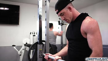 Preview 4 of Lecher La Chate - WOOH,  HOLD ON! What on Earth is going on this gym?! Two men Nick Fitt and Roman Todd completely shameless get naked and start fucking each other. In public! The other exercisers are SHOCKED!