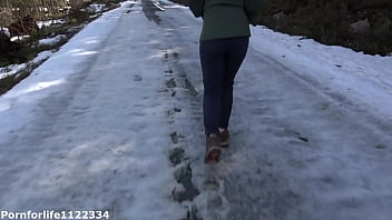 Preview 1 of Penelope P - Hiking adventures flashing naked body and getting fucked in public park with cumshot on the face POV