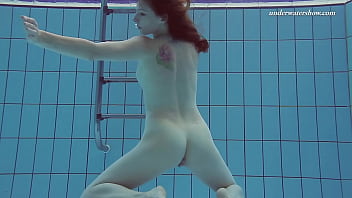 Preview 4 of Feet Out Window - Sexy big tits Lera swimming naked