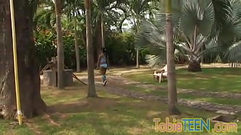 Preview 1 of Birthday Abuse - Sexy latina Tobie Teen enjoying solo action