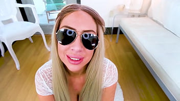 Preview 1 of Baby Gairl Sex Videox Video Com - SUNNY CHASE Sexy Big Tits Blonde Blue Eyes Huge Cock NO HANDS! Blowjob and Cum Swallow