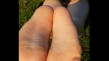 Preview 1 of Cum Tribute For Feet In Nylons - 19 year old asian soles feet and toes,  email for more videos like this,  everydayfeet@gmail.com