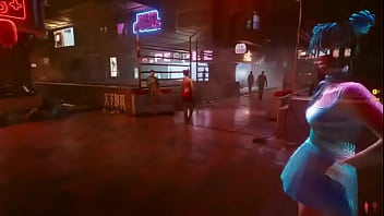 Preview 1 of Jill Moss - Cyberpunk 2077 comendo prostituta