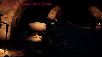 Preview 3 of Jav Grandpa Fuck - Slaves of Rome 3D Adult Game - Hot Orgy at the Catacombs
