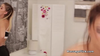Preview 1 of Seymour Butt Videos - Blonde masseuse plays with Asian clients pussy
