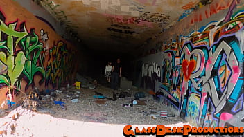 Preview 1 of Downware Ass - &amp_ SanDiego Rave tunnel graffiti hunters explore and ANAL-ized ,  SHORT