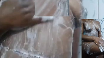 Preview 2 of Love And Butyful Fucking - Cyndy Blackslave - Masturbate in shower with little squirt