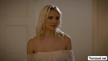 Preview 1 of After Wedding Pornstar Last Fuck - Thin gorgeous TS licks and fucks her sexy friends pussy