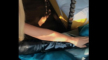 Preview 3 of Didol Sex - Woman in wetlook suit and patent leather boots showing off