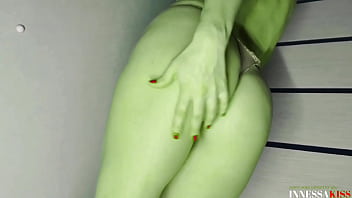 Preview 3 of Very Realistic Hentai - SHE HULK Takes Off Her Panties And Masturbates