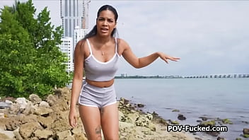 Preview 1 of Bangla Es - Stranded ebony on the beach wants to get dicked