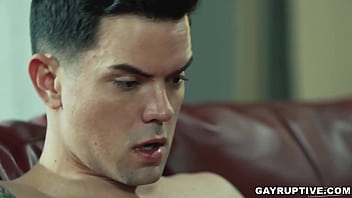 Preview 3 of Natasha Malkova Virginity Losses - Kylan on his knees giving Dakota Payne a deepthroat blowjob and he gets some hard pummeling from him