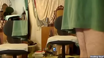 Preview 3 of Dog Vs Garls Xxx - Prep for dance 30,  playing with spinny chair,  eating,  putting socks on(2022-07-03,  1 day and 4 dances since last orgasm)