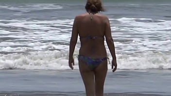 Preview 1 of Weftrik Xxx Hijab Arab - I love showing off on the beach while my stepson&#039_s friends masturbate and ask me to fuck