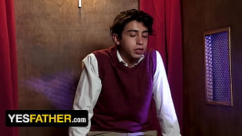 Preview 1 of Shemal Daphne - YesFather - Cute Latino Boy Gabe Bradshaw Gets Drilled By Perv Priest During Passionate Confession