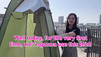Preview 2 of Seex Muvie - Girl&#039_s outdoor handjob &amp_ pee standing with 500ml portable toilet - Japanese pissing,  amateur, slender