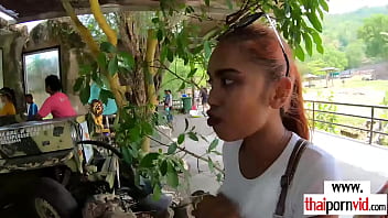 Preview 2 of Lena Nejersian - Cute faced amateur Thai teen Cherry saying thanks on a big european cock