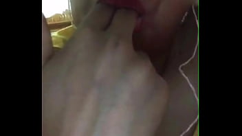 Preview 2 of Tranny Cumkiss - Horny sparkle show her boobs,  pussy,  and finger sucking